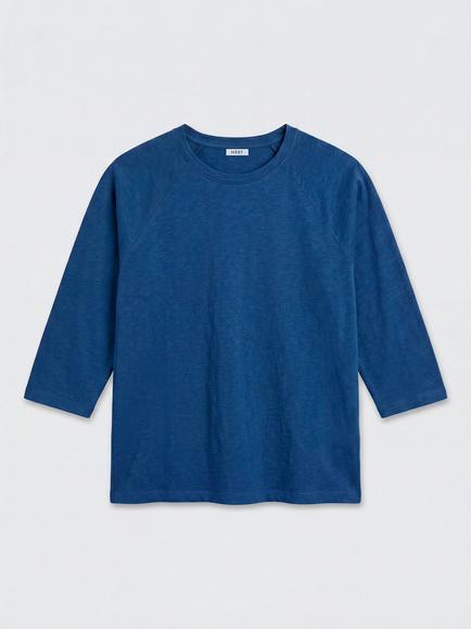 NRBY Wanda Linen Sleeve T-Shirt, Indigo