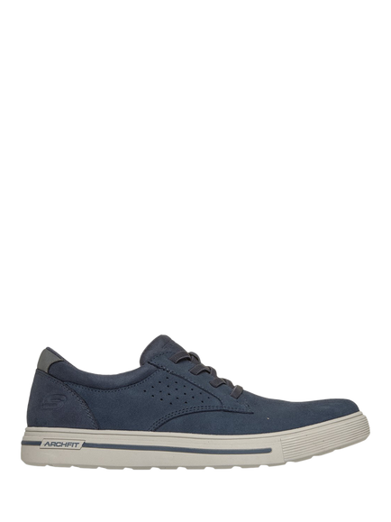 Skechers Relaxed Fit Arch Fit Solano 2.0 Rey Lace Up Trainers, Navy, Navy