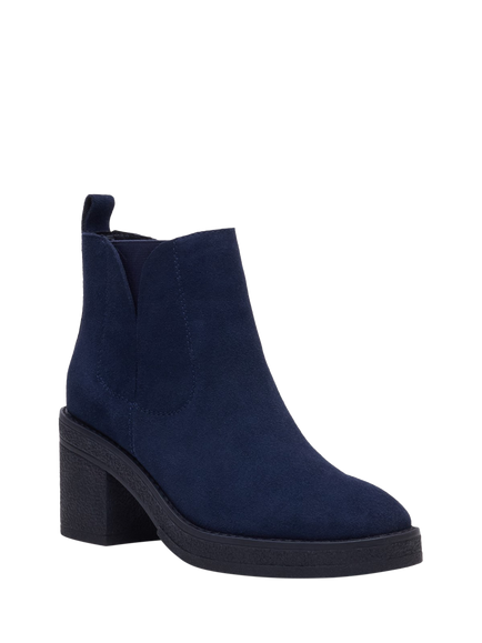 Hush Puppies Felicia Suede Block Heel Chelsea Boots - view 2, Navy