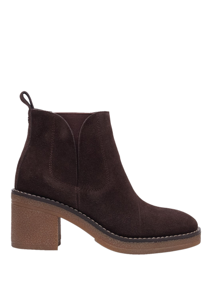 Hush Puppies Felicia Suede Block Heel Chelsea Boots, Brown