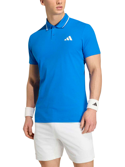 adidas Freelift Tennis Polo Shirt, Glory Blue