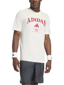 adidas Heritage Graphic Print Crew Neck T-Shirt, White / Red