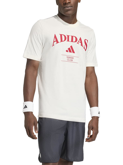 adidas Heritage Graphic Print Crew Neck T-Shirt, White / Red