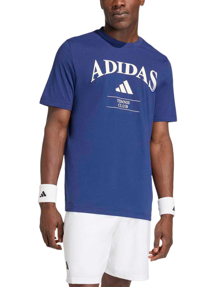 adidas Heritage Graphic Print Crew Neck T-Shirt, Dark Blue