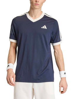 adidas Heritage V Neck Tennis Top, Legend Ink