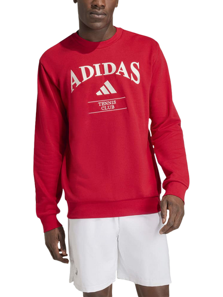 adidas Heritage Crew Neck Cotton Blend Sweatshirt, Power Red