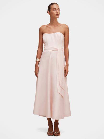 Forever New Daniella Strapless Midi Dress, Pink, Pink