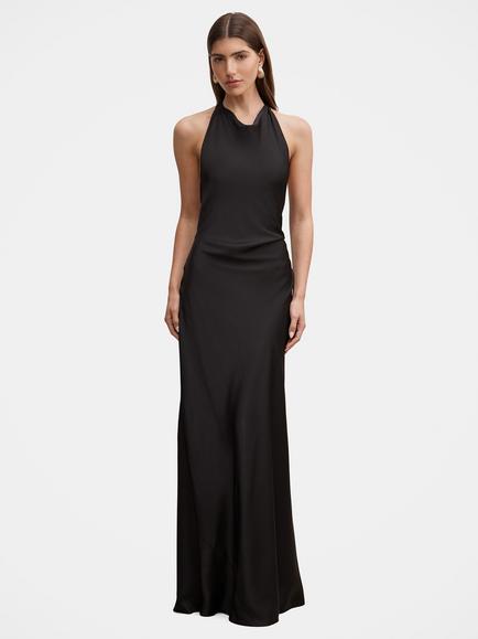 Forever New Drew Halterneck Back Tie Maxi Dress, Black
