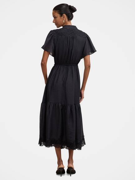 Forever New Petite Harriet Lace Midi Dress, Navy - view 2, Navy