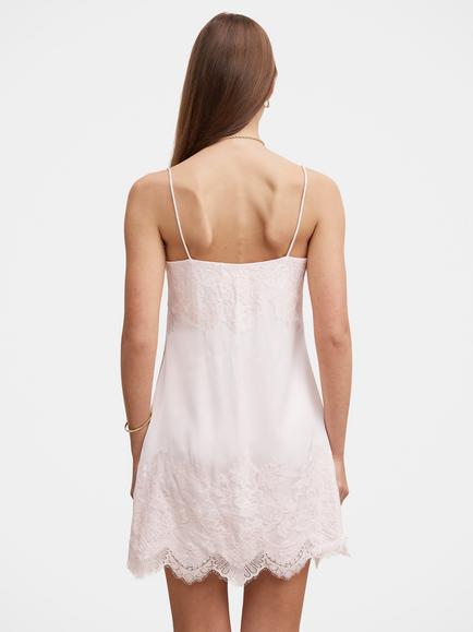 Forever New Haven Lace Trim Mini Dress, Pink Whisper - view 2, Pink Whisper