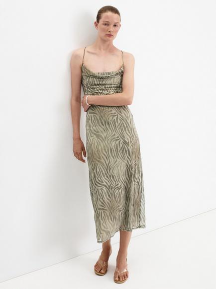 Mango Midi Dress, Stone, Stone