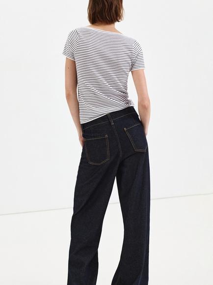 Mango Stripe T-Shirt, Navy/Multi - view 2, Navy/Multi