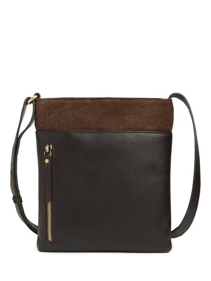 Celtic & Co. Leather Zip Top Cross Body Bag, Russet, Russet