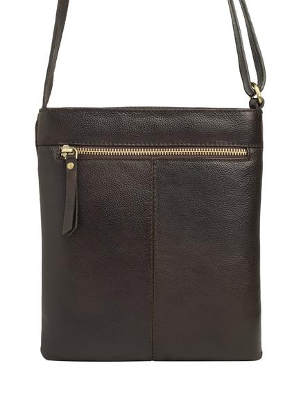 Celtic & Co. Leather Zip Top Cross Body Bag, Russet - view 2, Russet