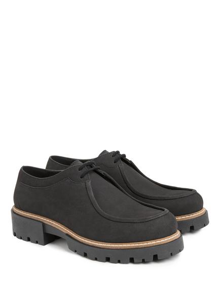 Celtic & Co. Nubuck Chunky Lace Up Shoes, Black - view 2, Black