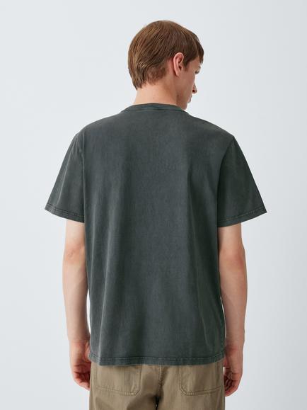 Nudie Jeans Roy Crew Neck Cotton T-Shirt, Antracite - view 2, Antracite