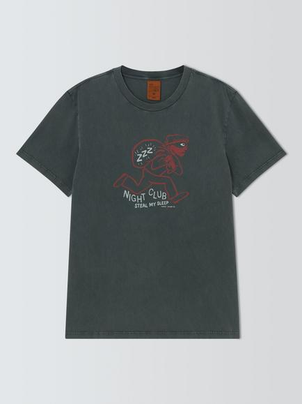 Nudie Jeans Roy Crew Neck Cotton T-Shirt, Antracite, Antracite