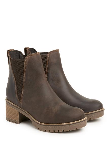 Celtic & Co. Leather Block Heel Chelsea Boots, Tanners Brown - view 2, Tanners Brown