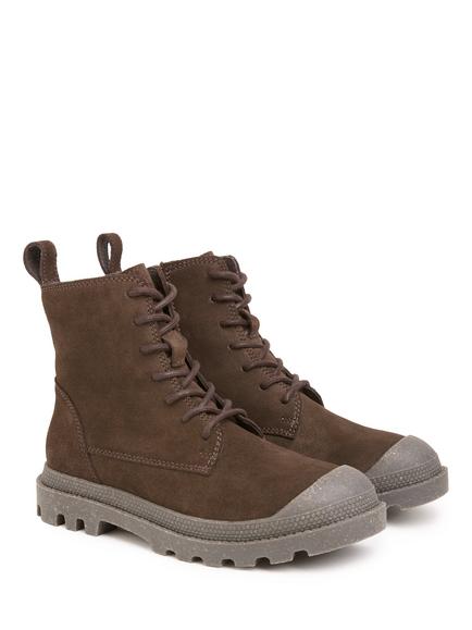 Celtic & Co. Suede Toe Cap Lace Up Ankle Boots, Chocolate - view 2, Chocolate