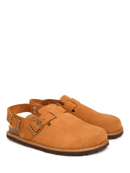 Celtic & Co. Rust Slingback Suede Clogs - view 2, Rust