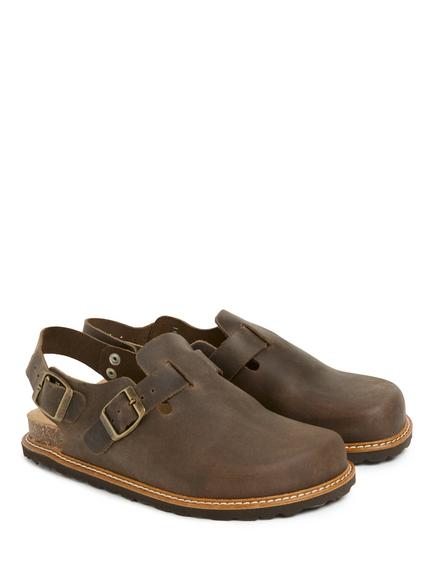 Celtic & Co. Rust Slingback Suede Clogs - view 2, Chocolate Brown