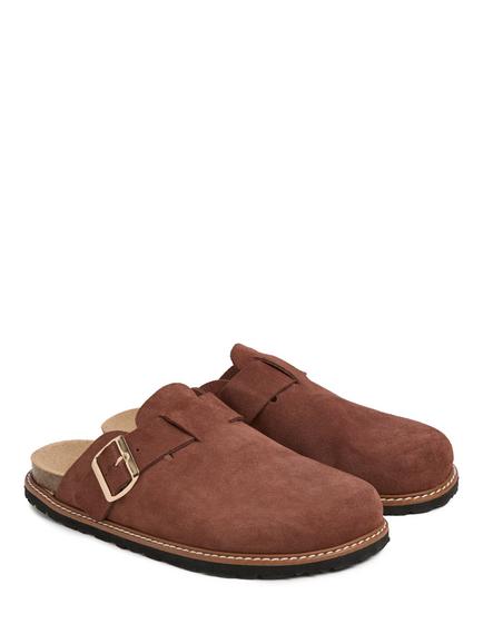 Celtic & Co. Suede Welt Detail Clogs, Brown Rust - view 2, Brown Rust
