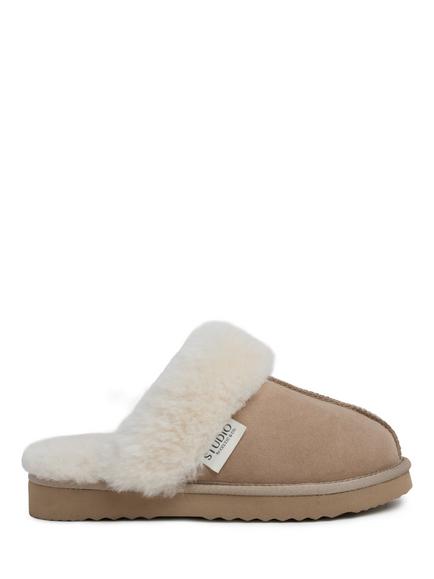 Celtic & Co. Studio Fur Mule Slippers, Camel