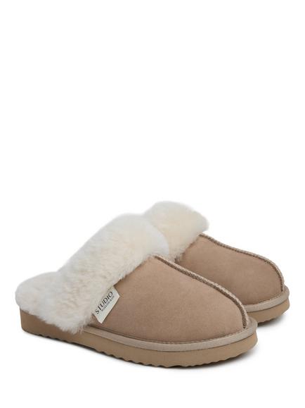 Celtic & Co. Studio Fur Mule Slippers - view 2, Camel