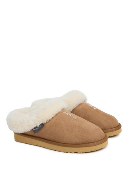 Celtic & Co. Embroidered Sheepskin Slippers, Spice - view 2, Spice