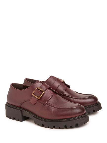 Celtic & Co. Leather Chunky Monk Shoes, Oxblood - view 2, Oxblood