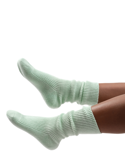 Pure Collection Cashmere Ribbed Socks, Mint Green - view 2, Mint