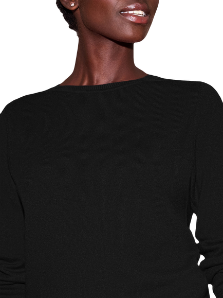 Pure Collection Cashmere Crew Neck Jumper, Anthracite Black - view 2, Anthracite Black