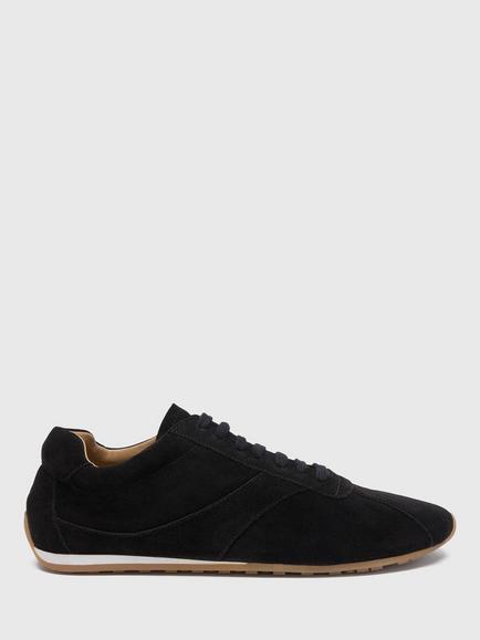 Whistles Suede Lace Up Trainers, Black - view 2, Black