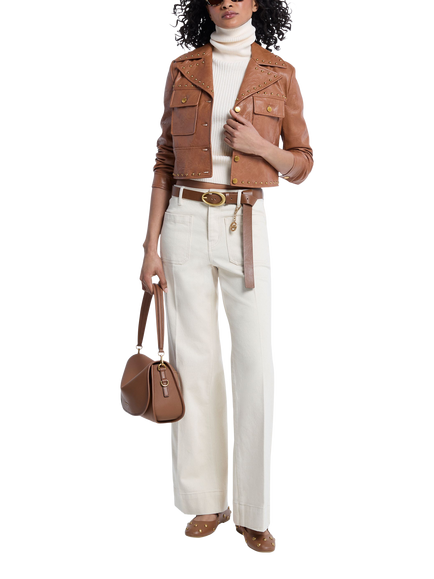 MICHAEL Michael Kors High Rise Bootcut Jeans, White, White