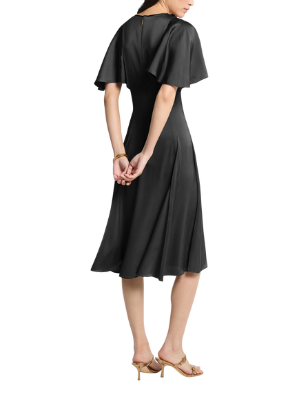 MICHAEL Michael Kors Short Cape Sleeve Midi Dress, Black - view 2, Black