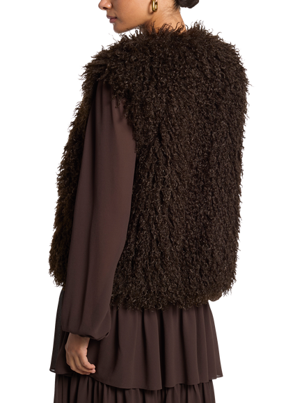 Michael Kors MICHAEL Michal Kors Faux Fur Gilet, Dark Brown - view 2, Dark Brown