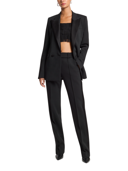 Michael Kors Slim Tailored Tuxedo Trousers, Black, Black