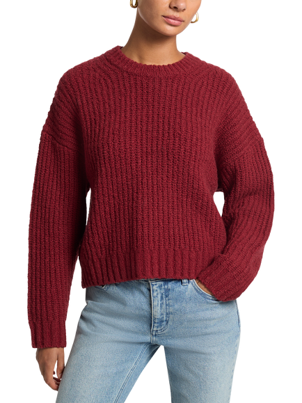 Michael Kors Wool Blend Ribbed Knit Jumper, Deep Red, Deep Red
