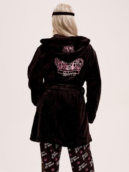 Juicy Couture Crown Plush Hooded Robe, Java - view 2, Java