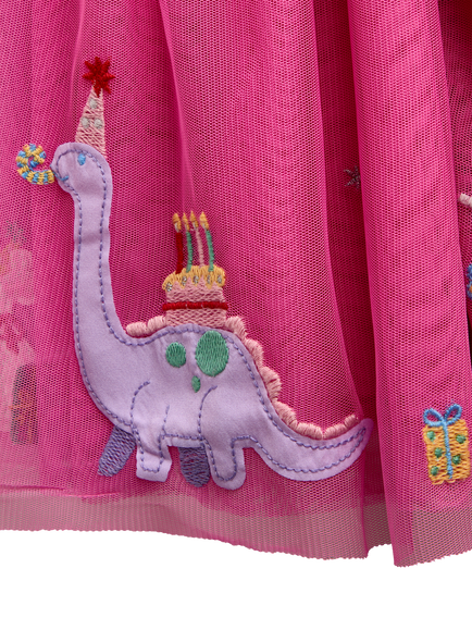 JoJo Maman Bébé Kids' Party Friends Dress, Bright Pink - view 2, Bright Pink