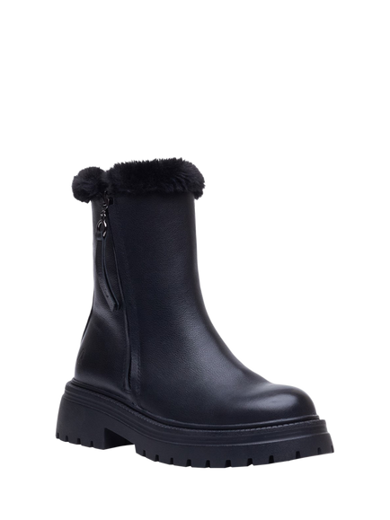 Hush Puppies Rosalind Leather Calf Boots, Black - view 2, Black