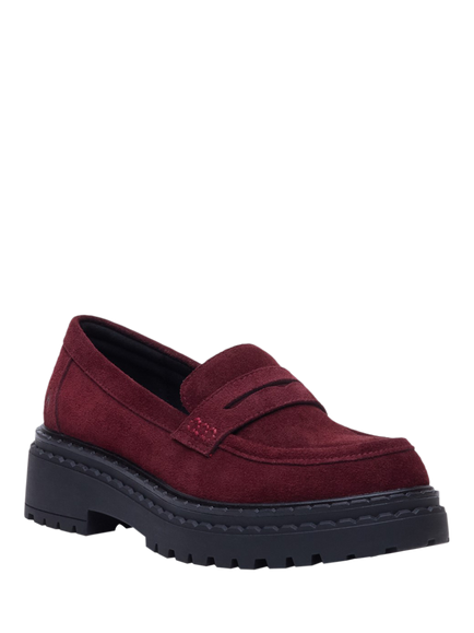 Hush Puppies Odessa Suede Chunky Loafers, Red - view 2, Red