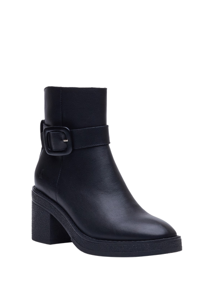 Hush Puppies Fearne Suede Buckle Block Heel Anke Boots, Black - view 2, Black