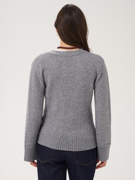 Saint Tropez Theresa Cardigan, Mist Grey - view 2, Mist Grey Melange