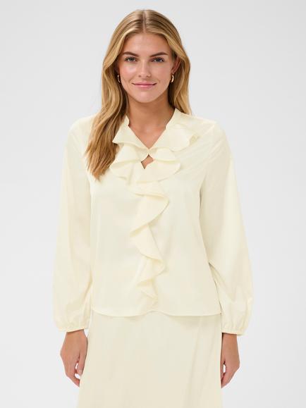Saint Tropez Lodisasz Ruffle Neck Blouse, Ice, Ice