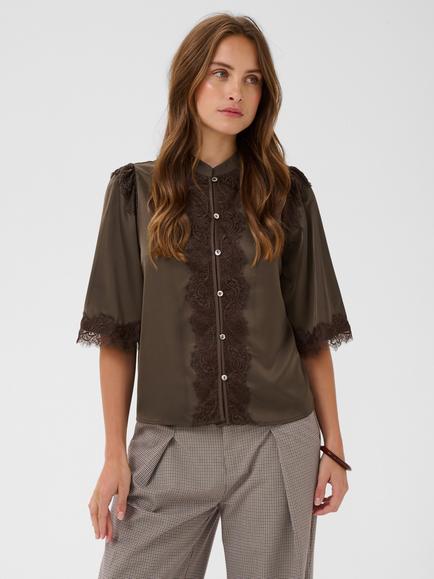 Saint Tropez Teagan Blouse, Chocolate Brown, Chocolate Brown