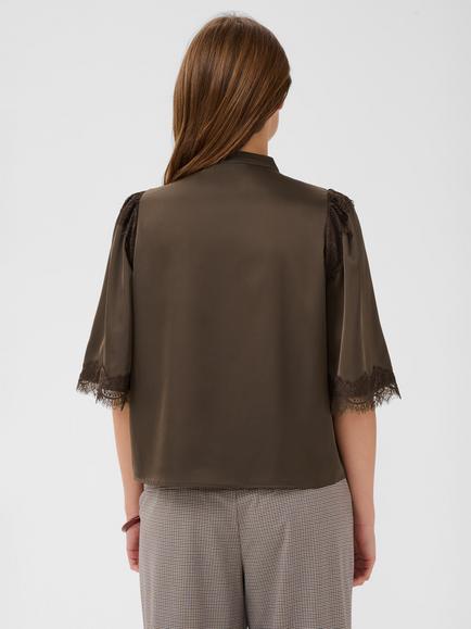 Saint Tropez Teagan Blouse, Chocolate Brown - view 2, Chocolate Brown