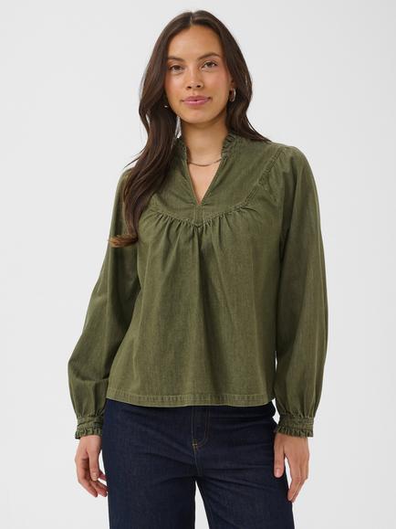 Saint Tropez Titiana Blouse, Green, Four Leaf Clover