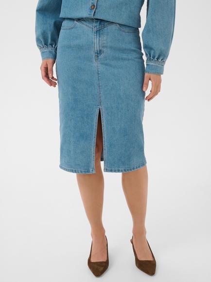 Saint Tropez Teras Denim Skirt, Blue, Blue