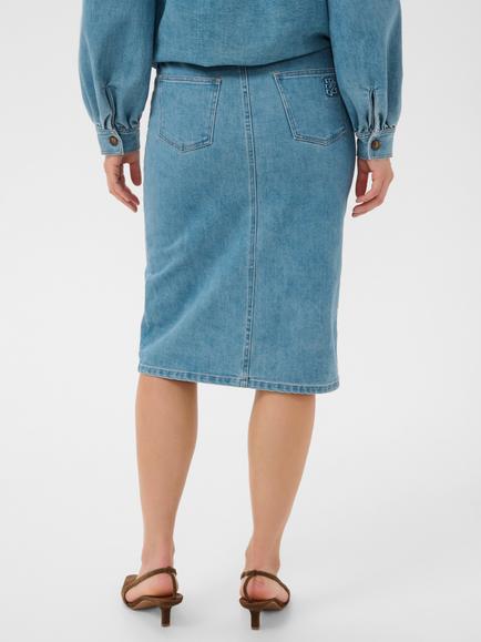 Saint Tropez Teras Denim Skirt, Blue - view 2, Blue